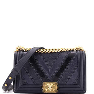 Chanel Boy Flap Bag Chevron Caviar And #210645C40B